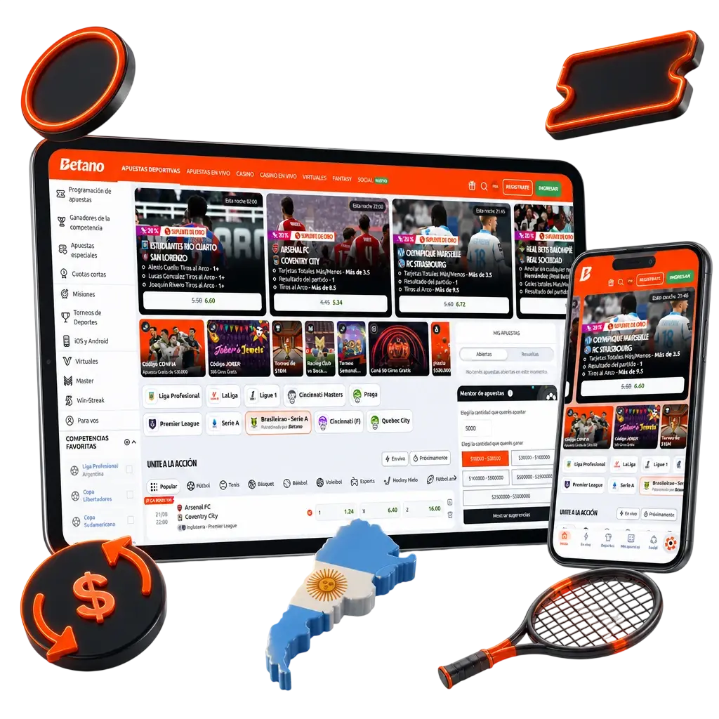 Bonos y promociones para apostar en tenis en Betano: Súper Cuotas y Bono por Combinada