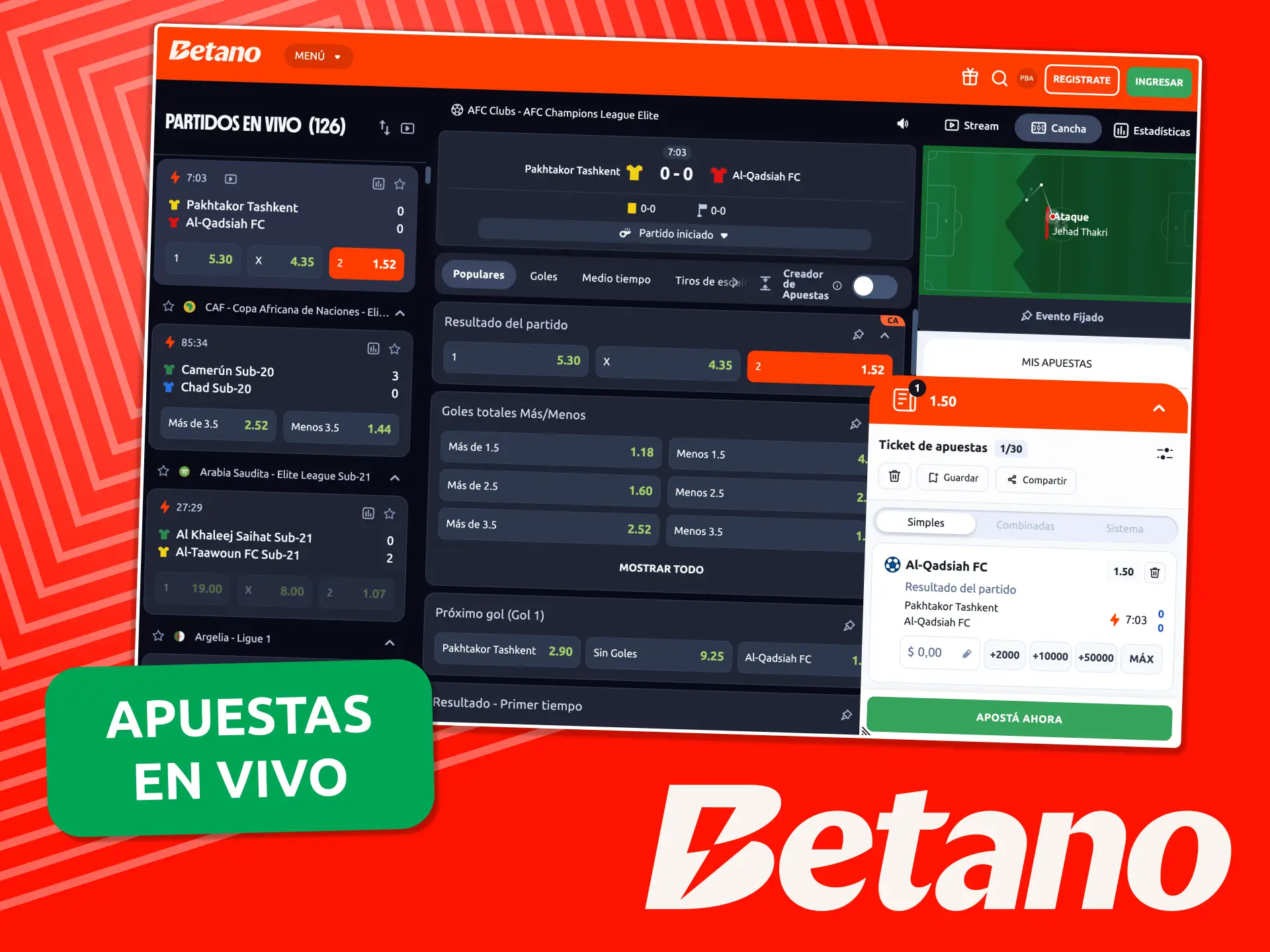 Hacé apuestas en vivo en Betano, aprovechá las cuotas dinámicas y ganá.